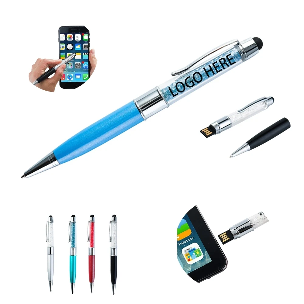 Diamonds 4GB USB Drives Metal Pen With Stylus 1