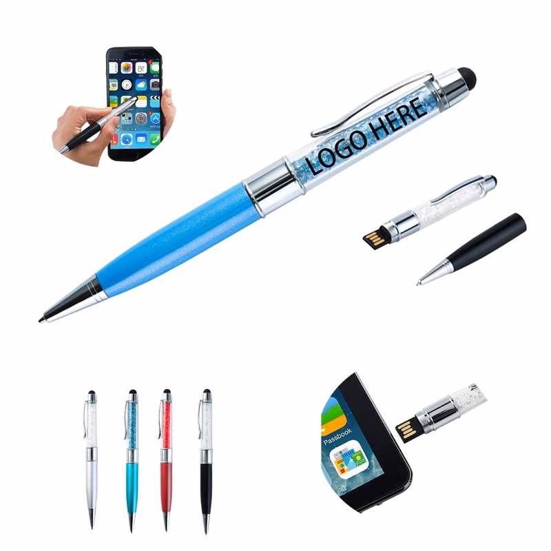 Diamonds 4GB USB Drives Metal Pen With Stylus