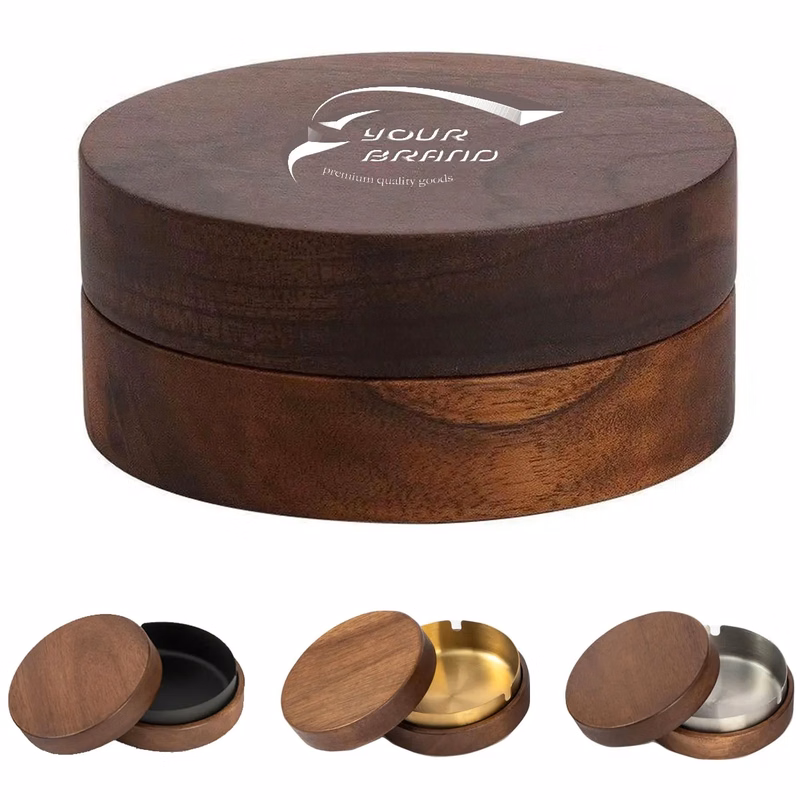 Wooden Portable Windproof Decorative Ashtrays for Cigarettes