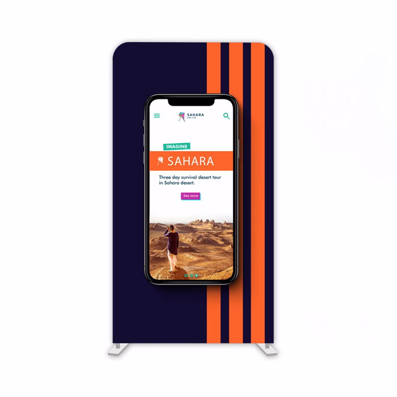 48"w x 89"h Straight Display - Fabric Only 2 side imprint