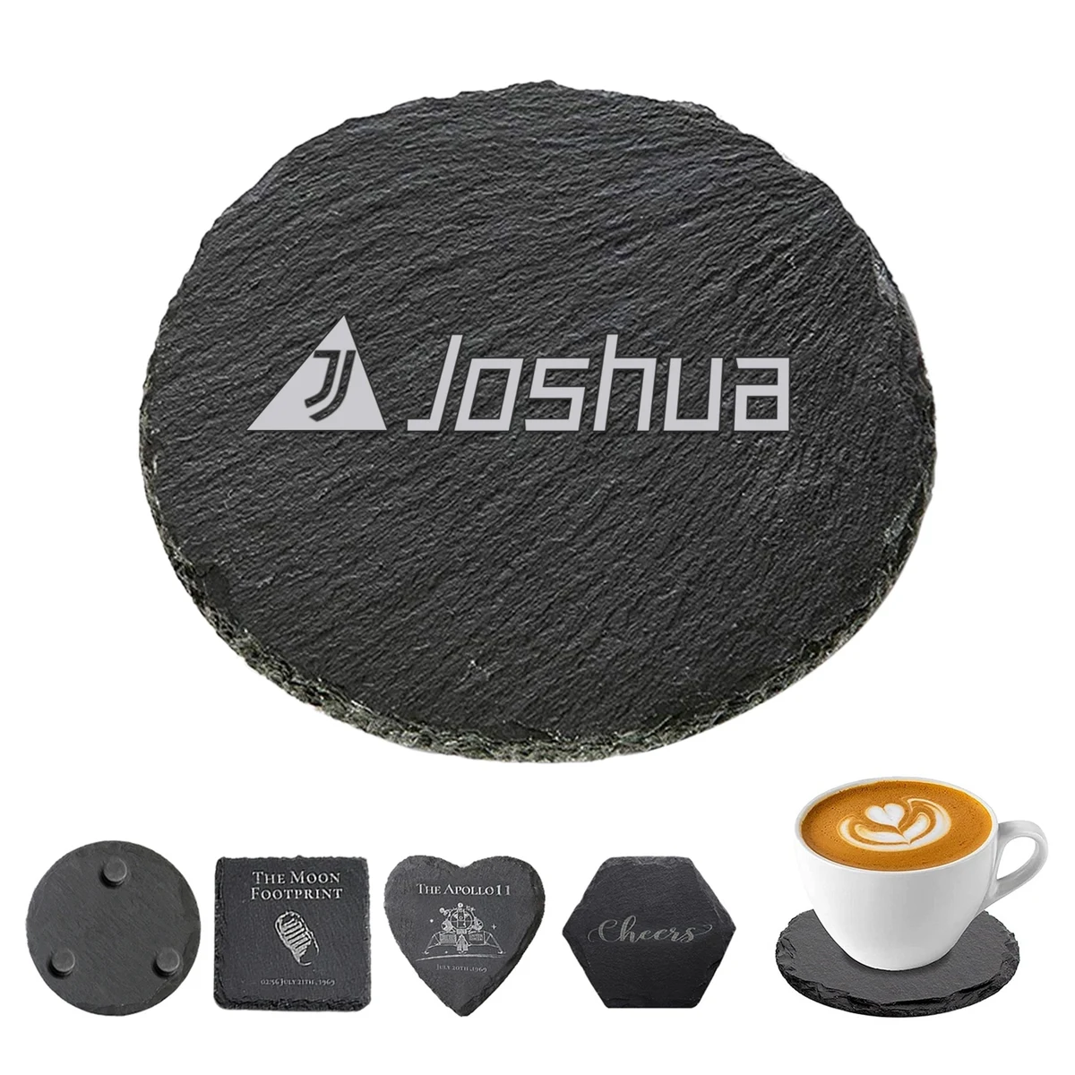 Black Slate Stone Coasters 1