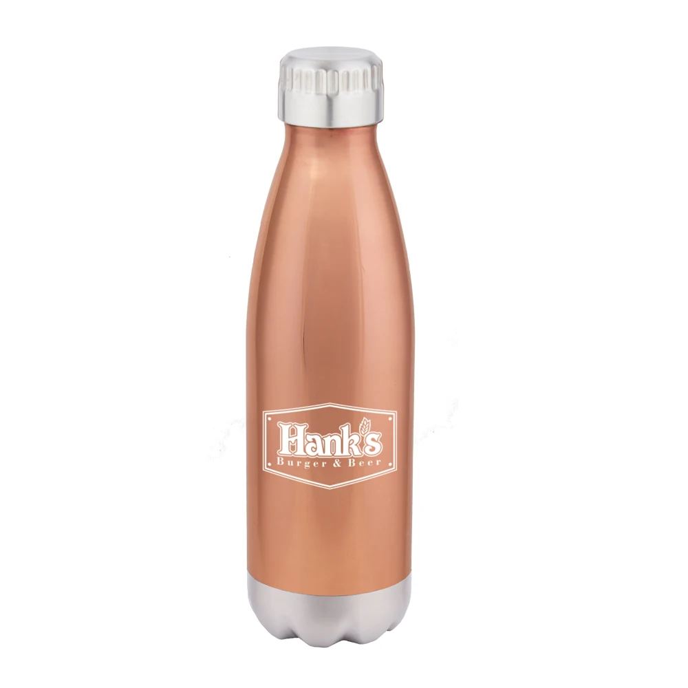 Copper, custom water bottle with logo imprint 1