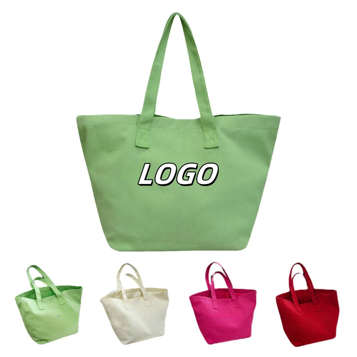 Cotton Canvas Grocery Tote Bag, custom tote bag with logo imprint 1