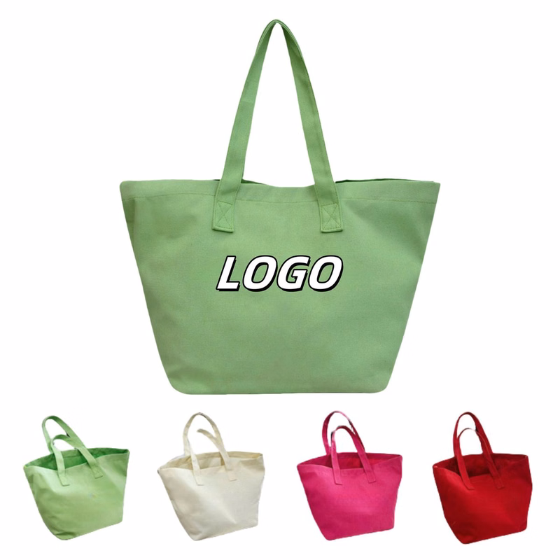 Cotton Canvas Grocery Tote Bag