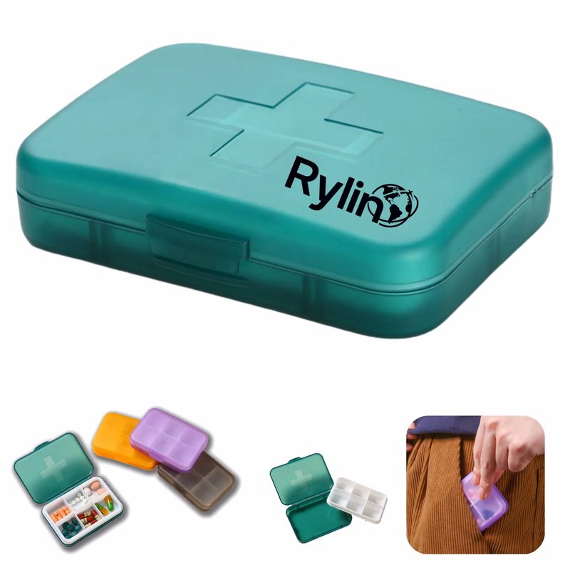 Multi - Compartment Portable Travel Pill Box