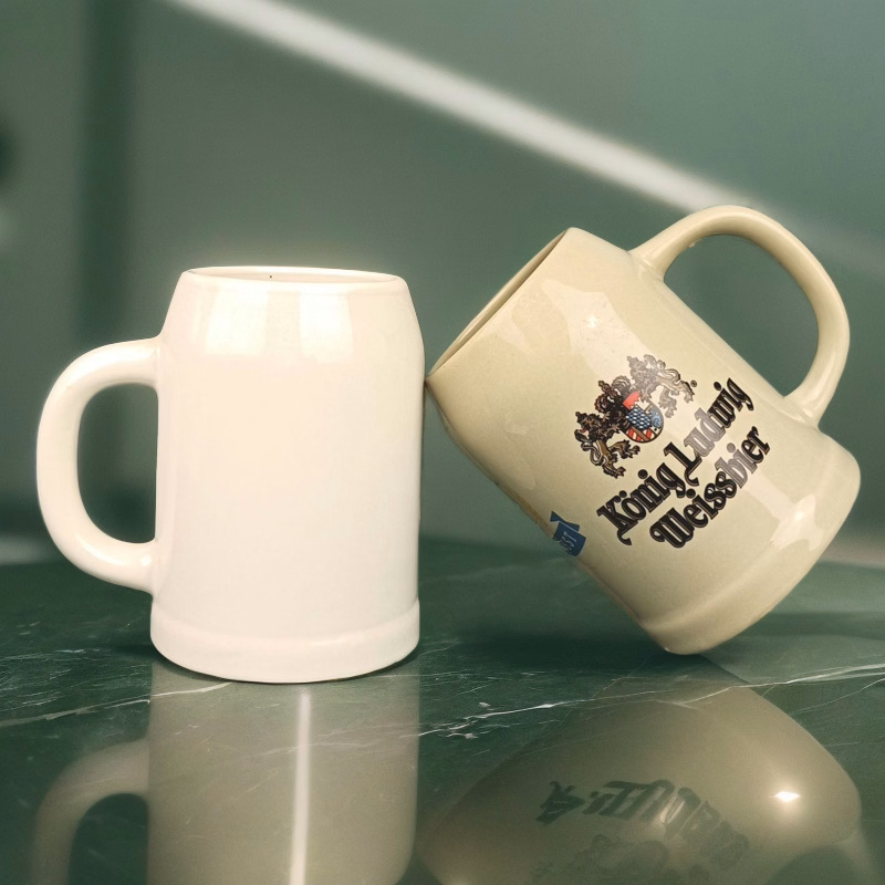Whimsical Upside-Down Ceramic Mugs - 18 oz Customizable