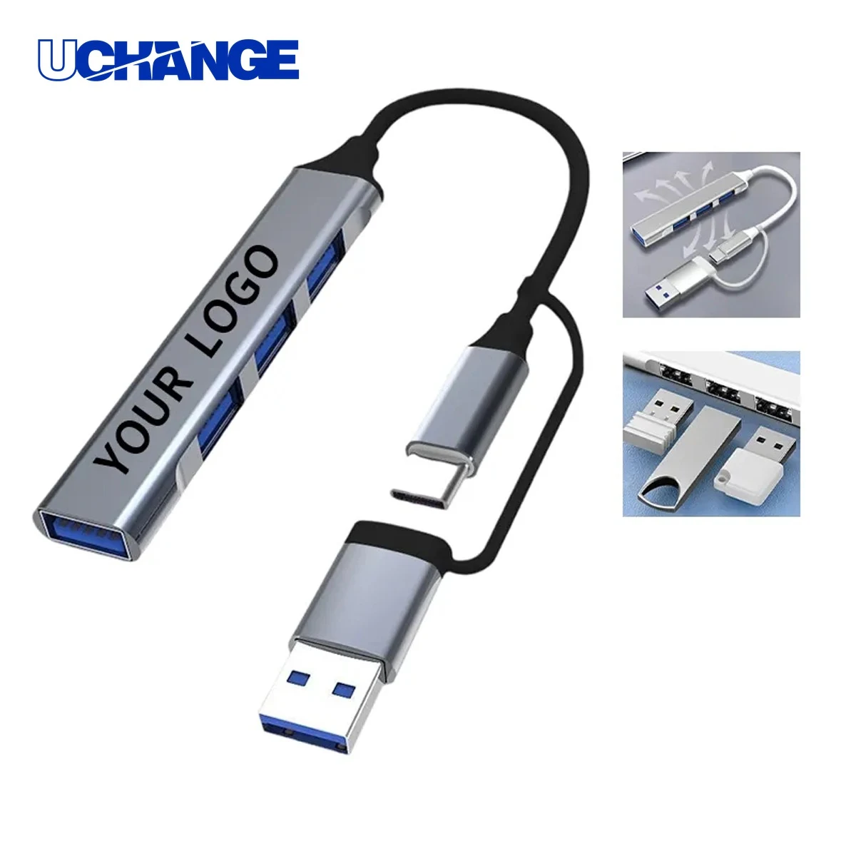 USB Splitter Hub Adapter with USB and Type C Compatibility 1