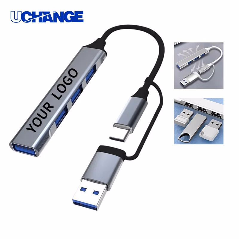 USB Splitter Hub Adapter with USB and Type C Compatibility