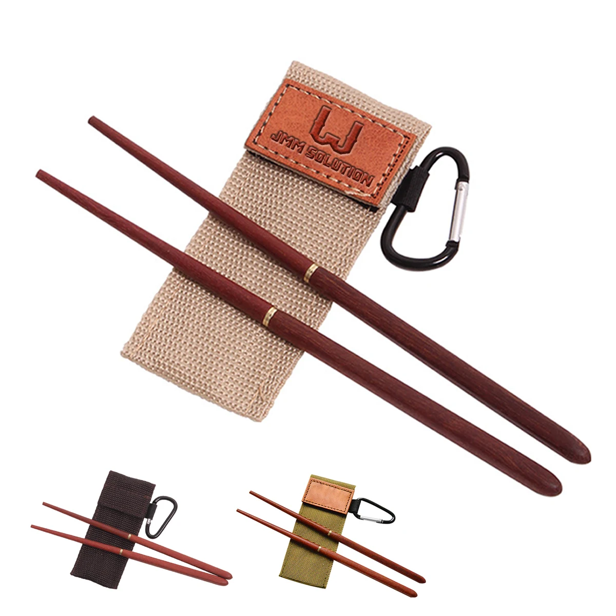 Foldable Solid Wood Chopsticks with Pouch 1