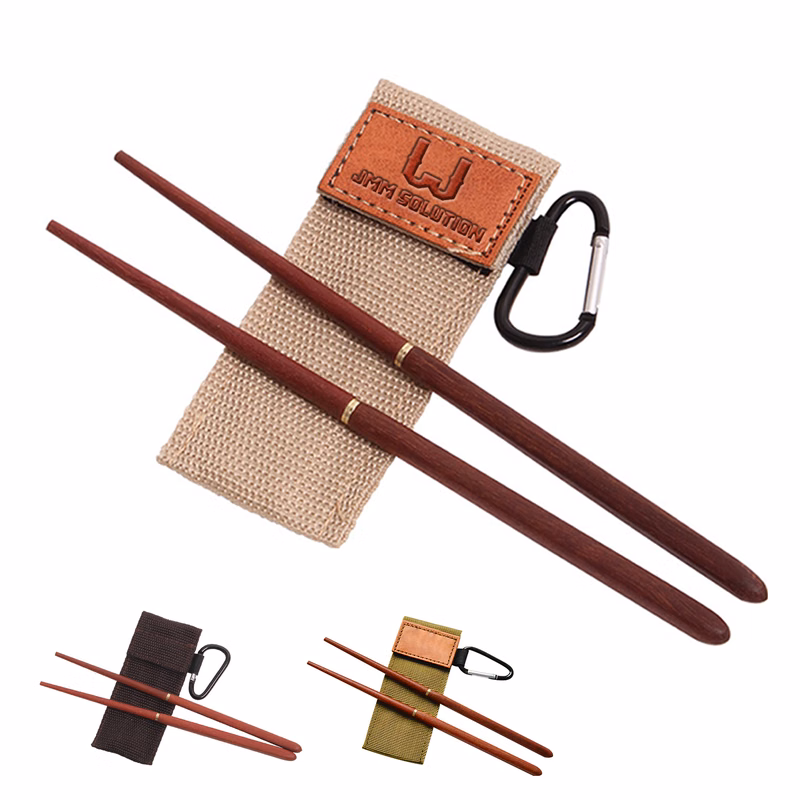 Foldable Solid Wood Chopsticks with Pouch