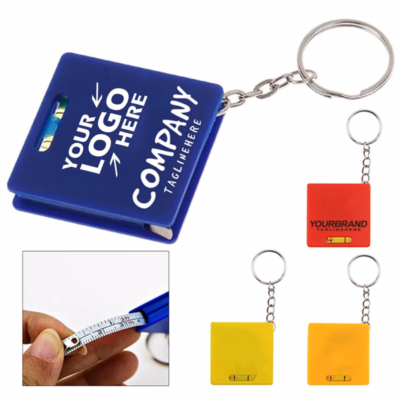 1meter Measuring Steel Tape With Bubble Level Keychain