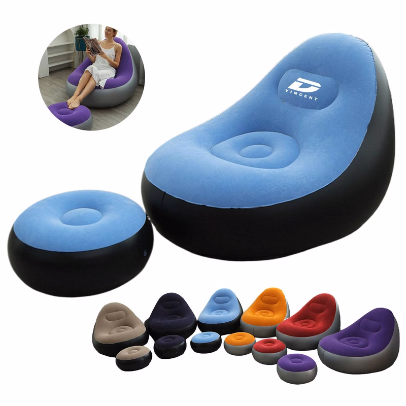 Foldable Inflatable Flocked PVC Sofa
