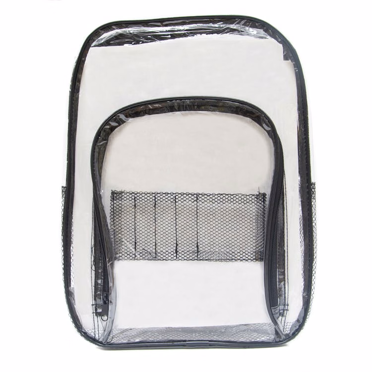 16" Clear Backpacks - Black Trim