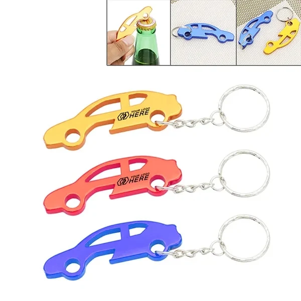 Car Shaped bottle opener keyring 1