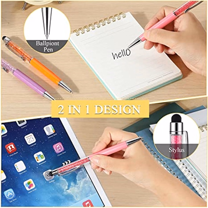 2-in-1 Diamond Stylus Slim Capacitive Writing Pens Touch