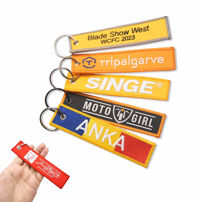 High Density Double Sided Embroidery Keychain MOQ 100PCS