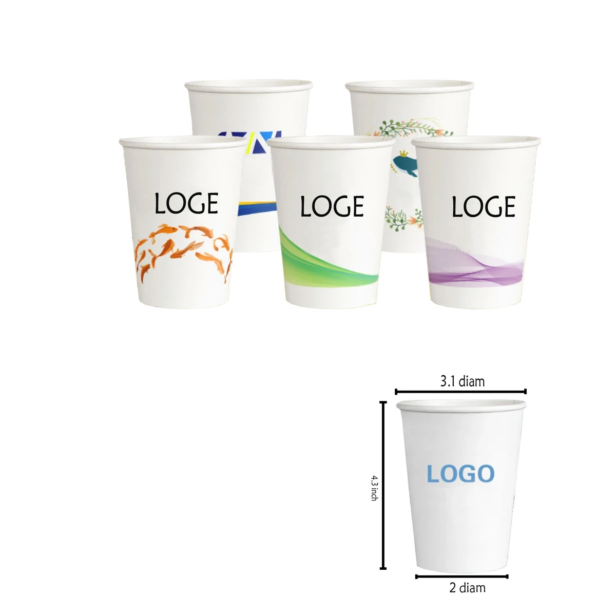Hot/Cold Paper Cups MOQ 200pcs 1
