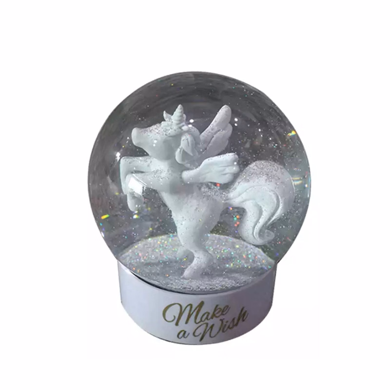 Custom Glass Unicorn Snow Globe