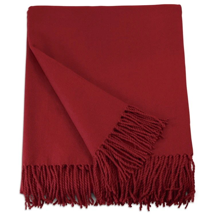 Maroon Acrylic Throw Blanket 1