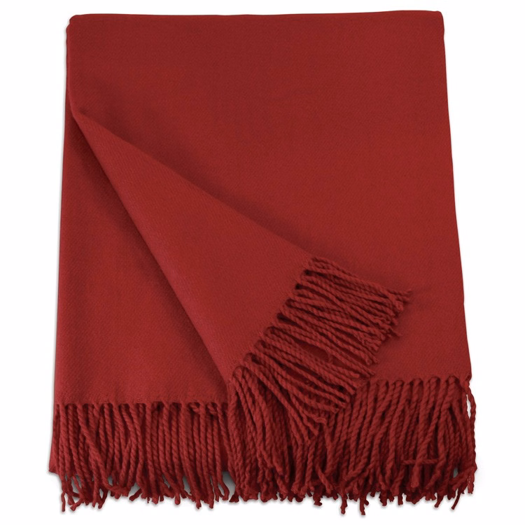 Maroon Acrylic Throw Blanket