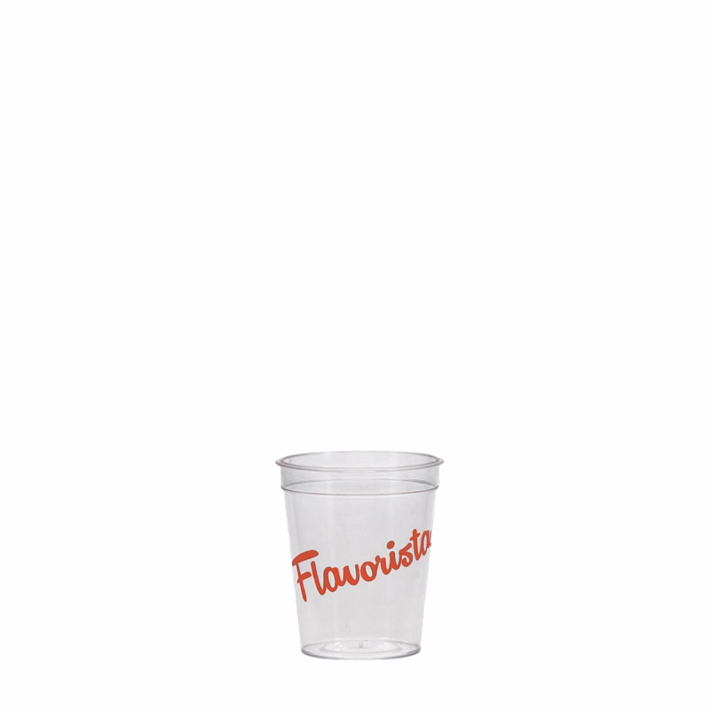 2 oz Hard Plastic Smooth Cup Clear Tradition Print