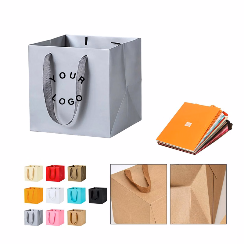 Luxury Square Kraft Tote Bag for Shops and Boutiques