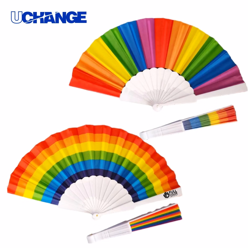 Rainbow Folding Hand Fan