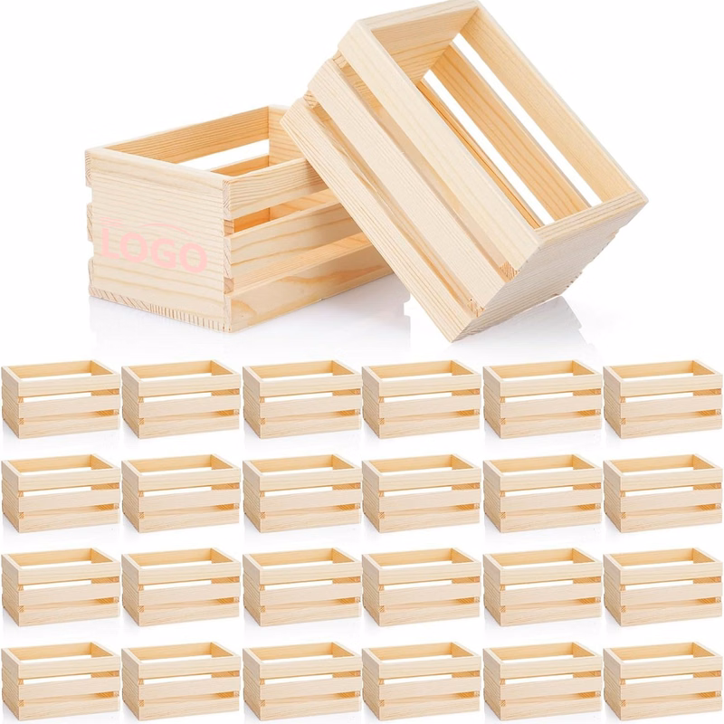 Mini Wooden Storage Crate for Display & Decor