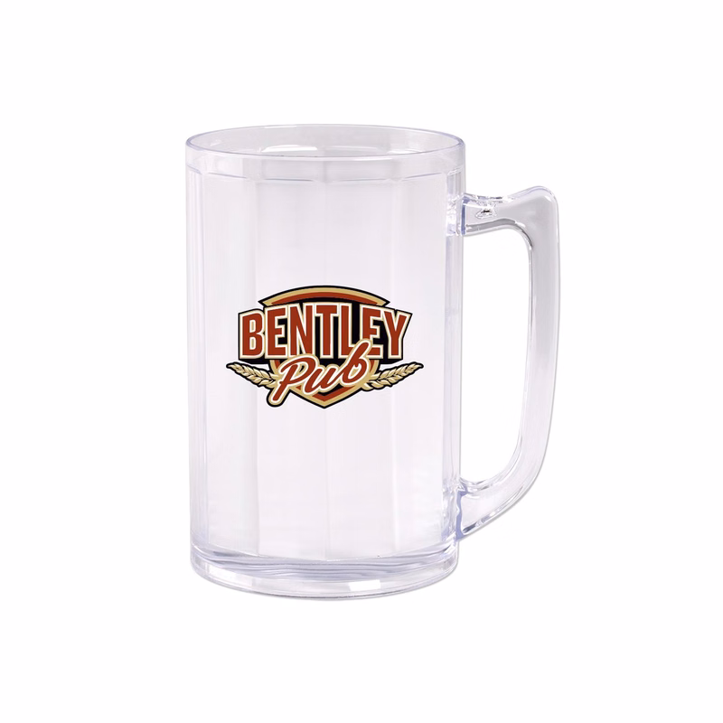 16 Oz Plastic Fluted Beer Mug with Handle