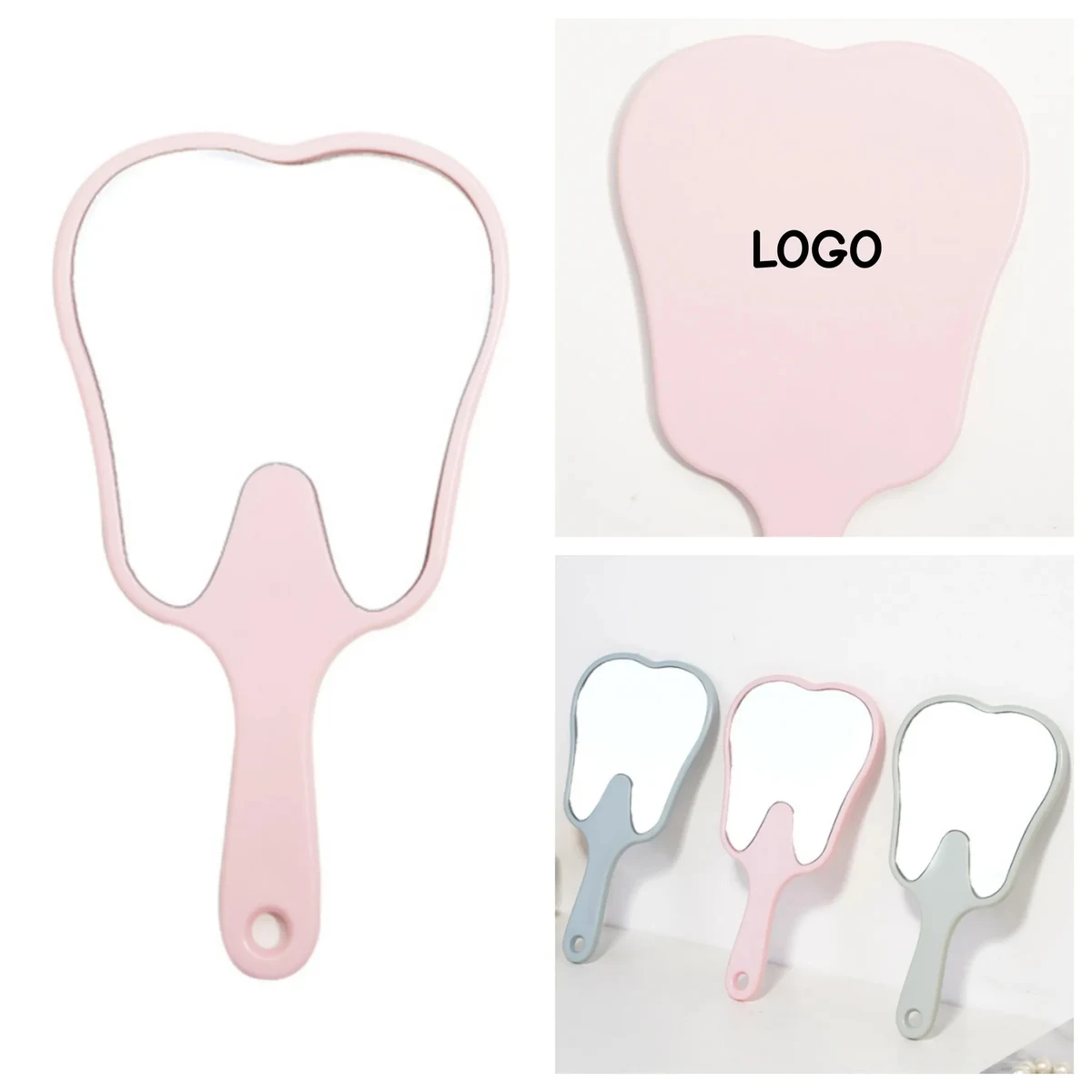 Tooth Shape Handheld Makeup Mirror 1