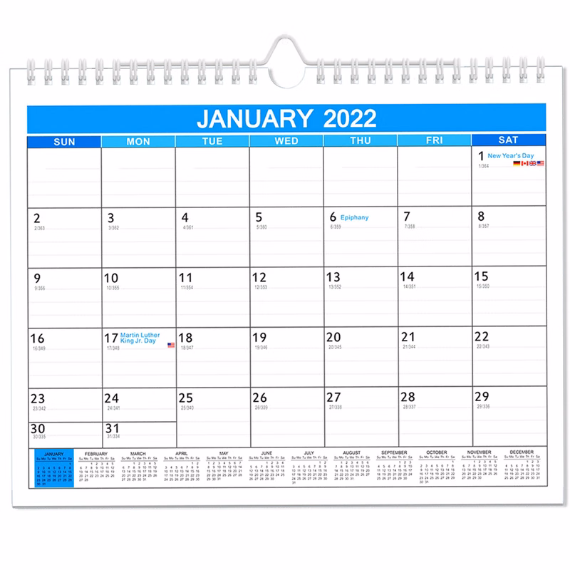 18 Months 15"*12" Wall Calendar From Jan 2025 To June 2026