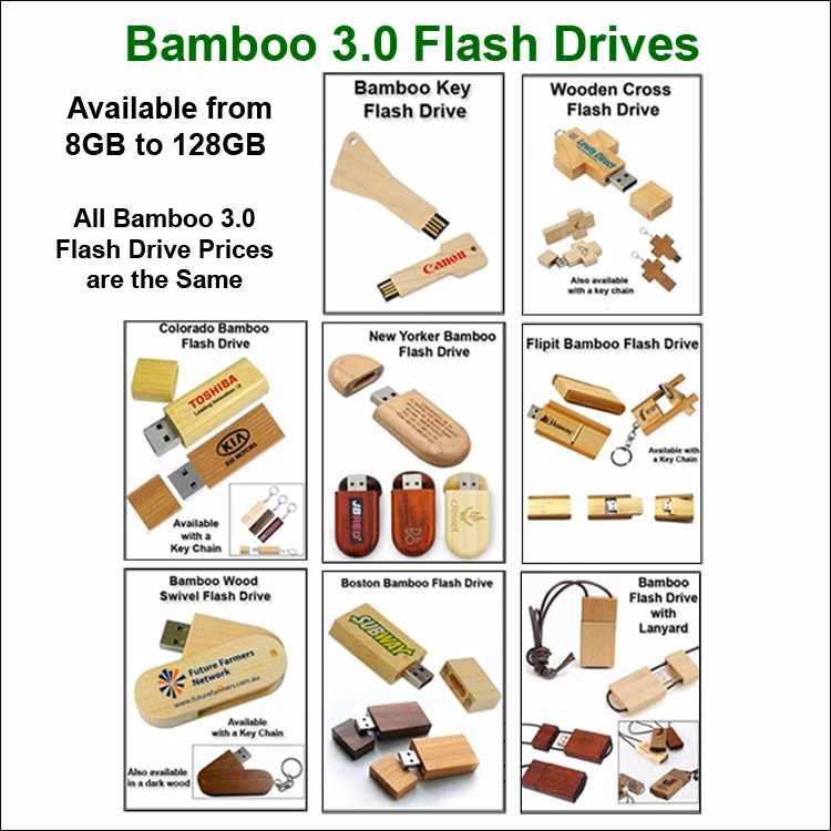 Bamboo Flip It Flash Drive / USB - 128MB