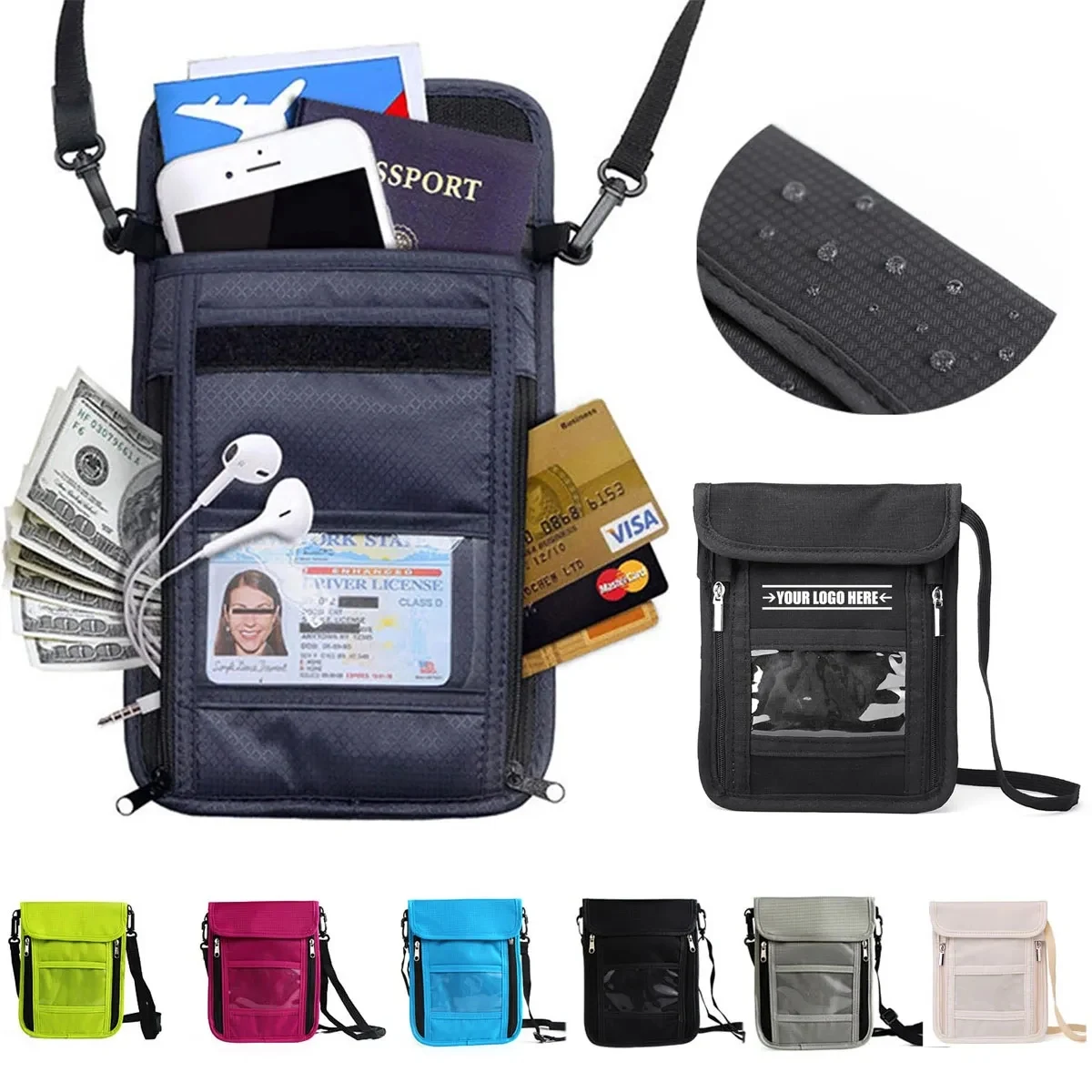 Neck RFID Blocking Passport Wallet 1