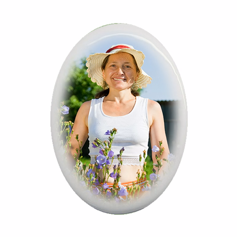 Ceramic Oval Memorial Shaped Photo Tiles