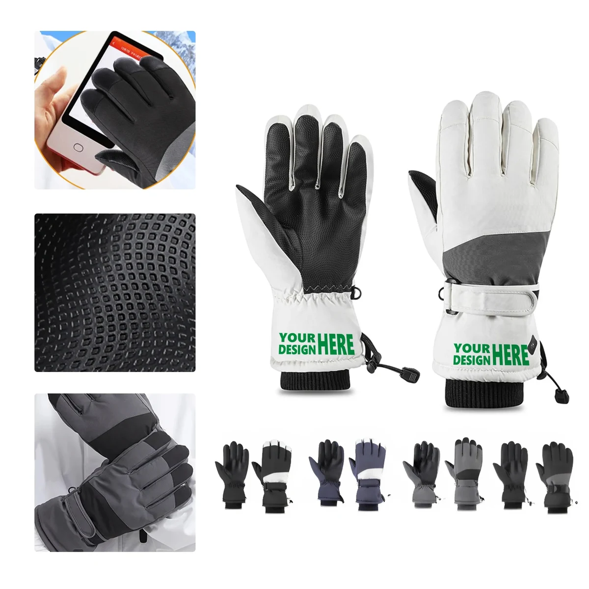 MOQ50 Waterproof Thermal Ski Gloves 1
