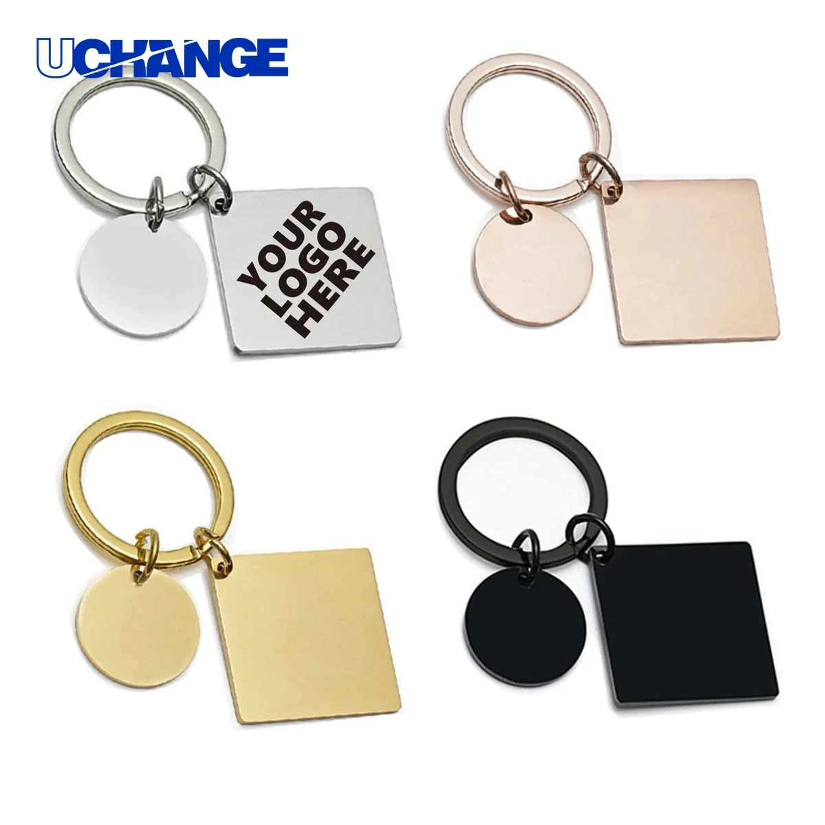 Twin Metal Pendant Keychain 1