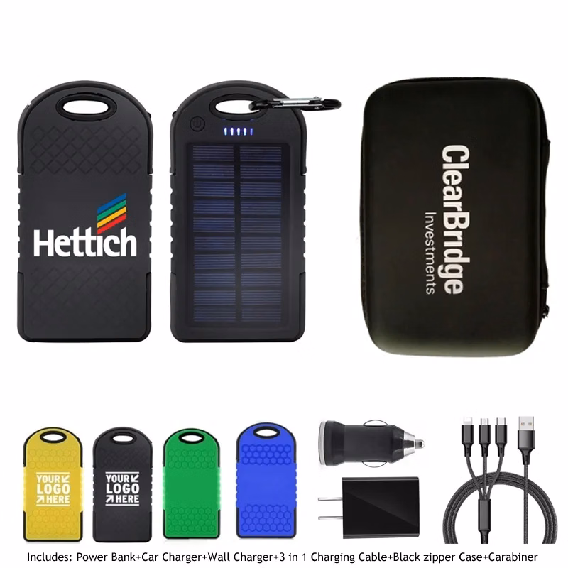 Traveler Waterproof Solar Power Bank Gift Set