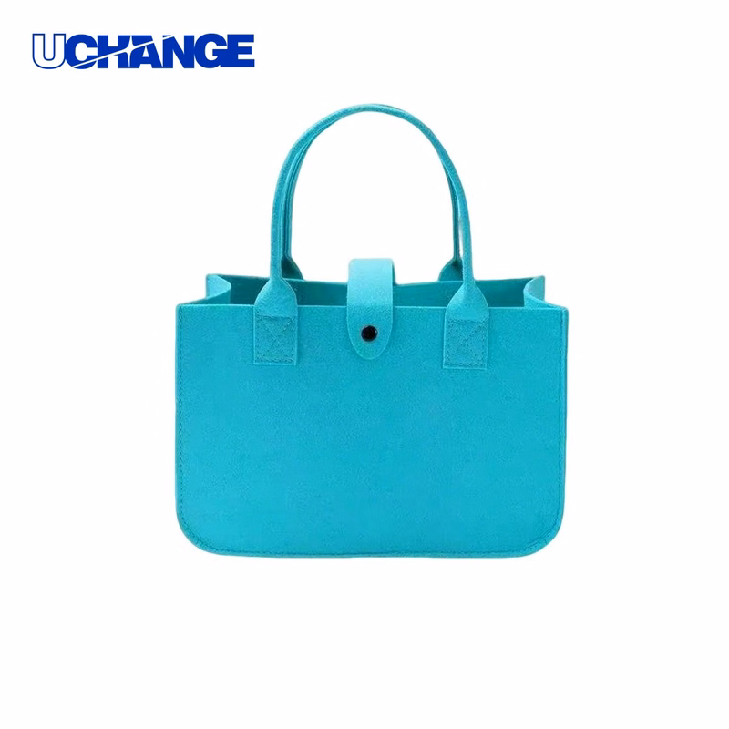Structured Felt Utility Tote Bag Carrier with Buckle Closure