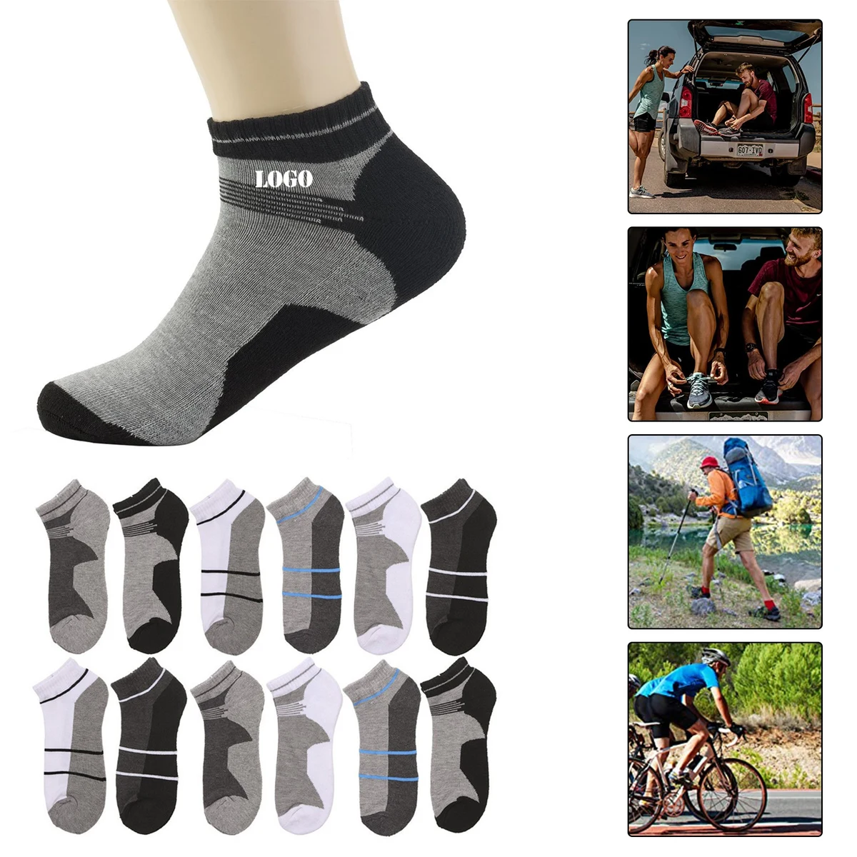 Men's Multi Pack MeshNo Show Socks 1