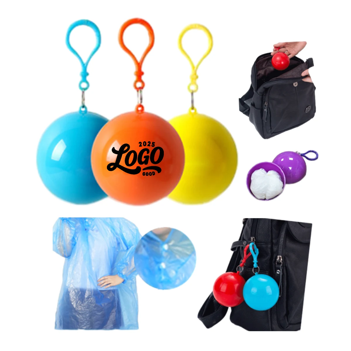 Colorful Portable Raincoat Ball 1