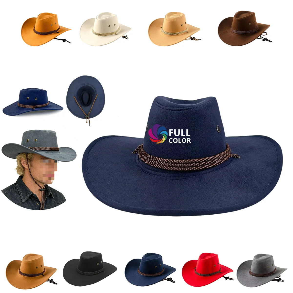 Wide Brim Cowboy Cap for Men Women 1