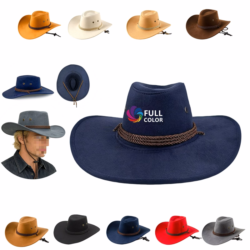 Wide Brim Cowboy Cap for Men Women