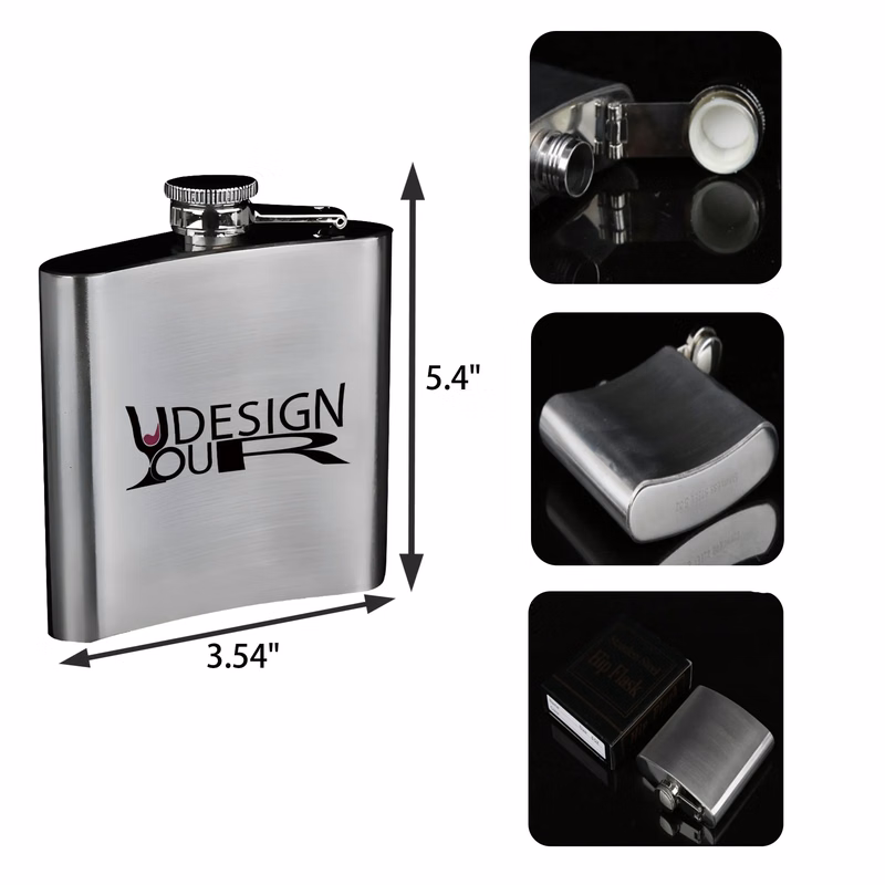 MOQ 20 PCS 8 OZ Stainless Steel Hip Flask