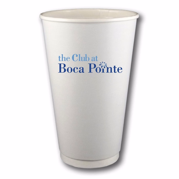 16 oz. Double-Wall Paper Hot Cup - White or Kraft