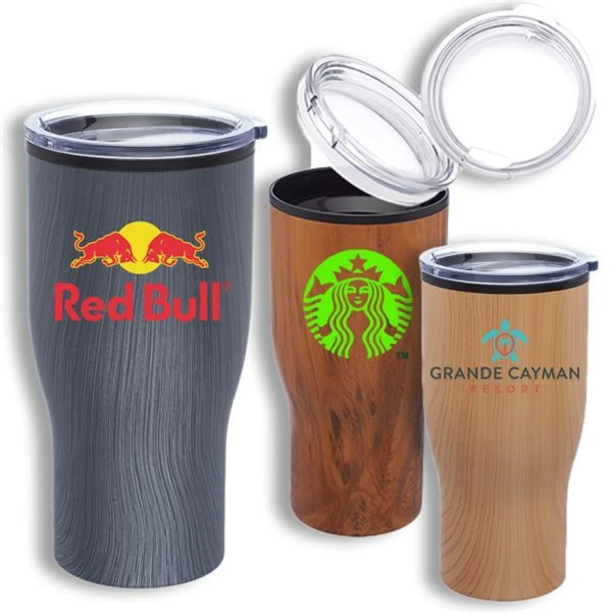28 oz Stainless Steel Tumbler w/ Wooden Design & EVA Pad 1