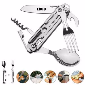 Multi Knife Spoon Fork Tool Kit Foldable Design