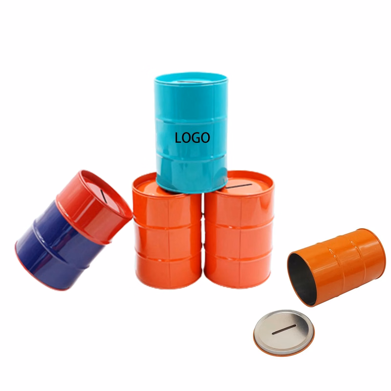 MOQ 500pcs Tinplate Drums Coin Piggy Bank
