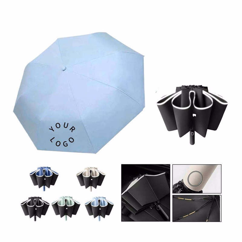 Automatic Folding Umbrella with 20 Ribs and Reflective Trim