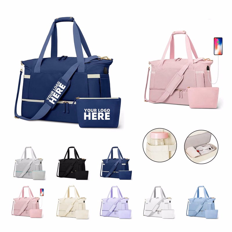 Sports Travel Duffel Bag With USB Charging Port