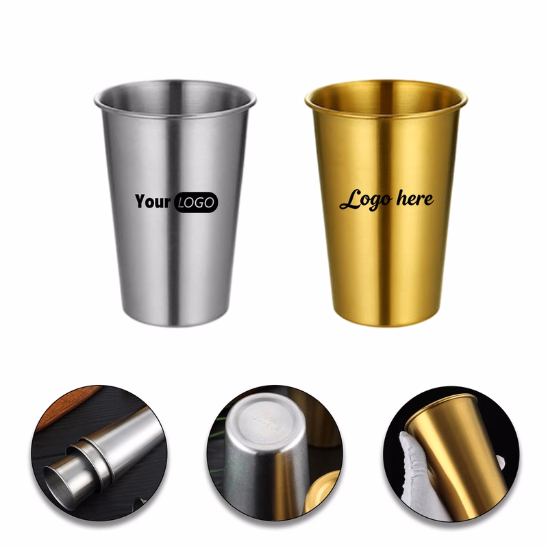 16 oz Single Wall Stainless Steel Drinking Cup